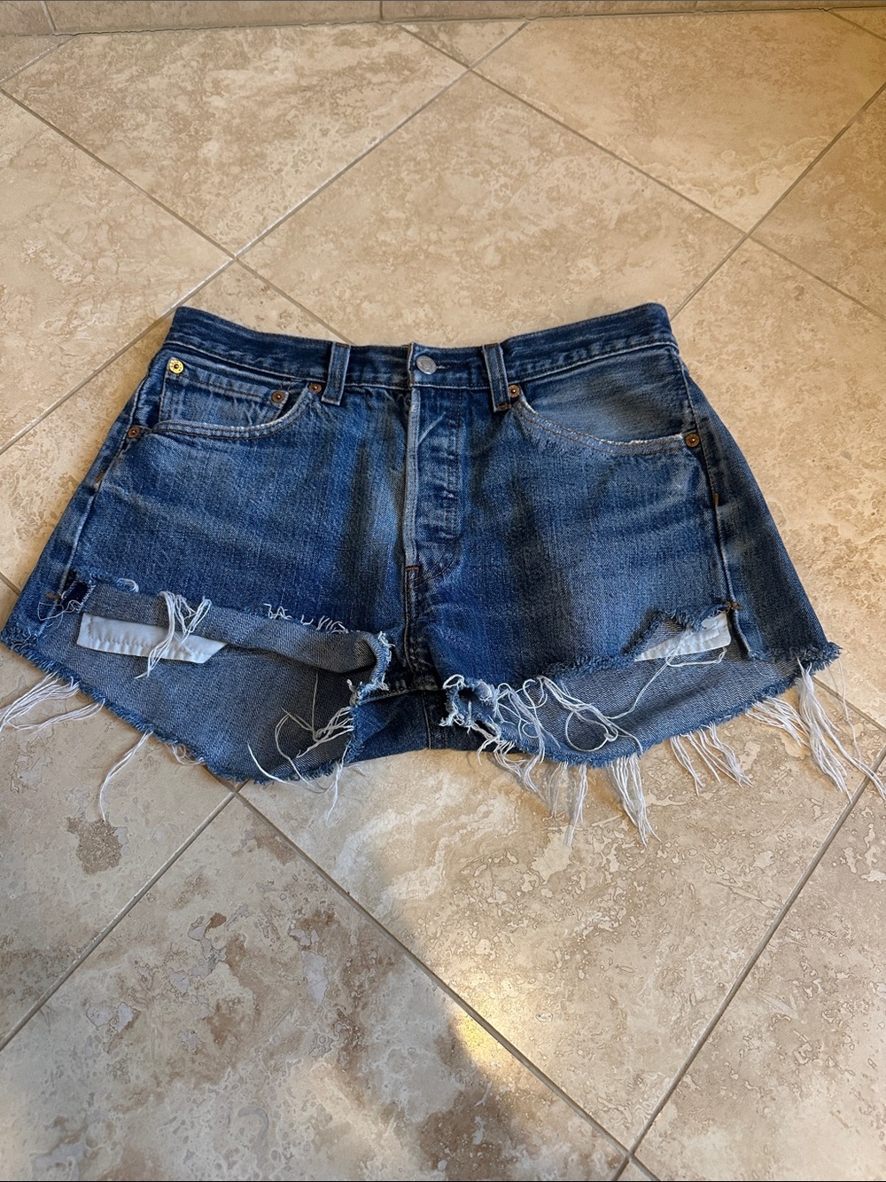 Levi's Re/Done Distressed Cutoff Jean Shorts